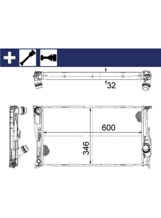 MAHLE CR1083000S | Radyatör 03-1-Seri (E81-E87) 3-Seri (E90-E91) X1 (E84)