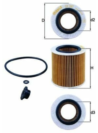 MAHLE OX387D1 | Yağ Filtresi 12-1-Seri (F20-F21) 3-Seri (F30-F31-F34-F35)