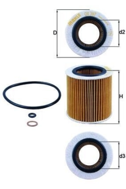 MAHLE OX387D | Yağ Filtresi 05-1-Seri (E81-E87-F20-F21) 3-Seri (E90-E91-F30-F80) 5-Seri (E60-E61-F10-F11)