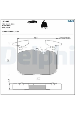 DELPHI LP2449 | Fren Balata Ön 13-1-Seri (F21) 2-Seri (F22-F23) 3-Seri (F30-F31-F35-F80)