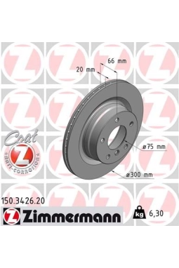 ZIMMERMANN 150.3426.20 | Fren Diski Arka Standart | 2 Adet