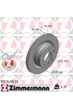 ZIMMERMANN 150.3498.20 | BMW E87 / E90 / F30 Arka Disk Adet 34216855007-34216792227 | 1 Adet