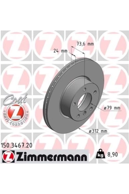 ZIMMERMAN 150.3467.20 | BMW E90 Lcı-F30 Ön Disk Adet 34116855006 | 1 Adet
