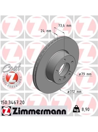ZIMMERMAN 150.3467.20 | BMW E90 Lcı-F30 Ön Disk Adet 34116855006 | 1 Adet