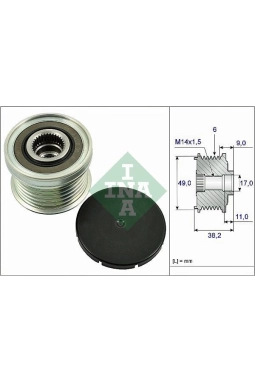 INA 535036110 | Bmw F30 Kasa 320i Alternatör Şarj Dmo Kasnağı