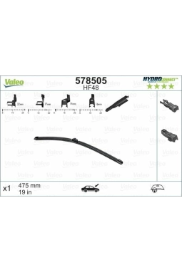 VALEO 578505 | Silgi Süpürgesi Tek 47.5Cm Klasık Multı-Clıp Muz First