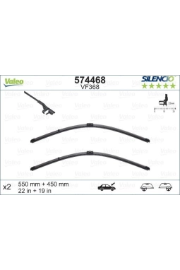 VALEO 574468 | Silgi Süpürgesi Tk 55 + 45Cm 05-Ast.H Flat Blade