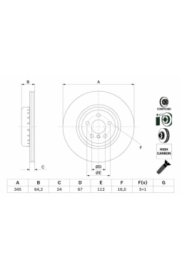 BOSCH 0986479F61 | Disk Arka (Ad) 18-3-Seri (G20-G21-G28-G80) 5-Seri (G30-G31-F90) | 2 Adet