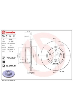 BREMBO 09.C114.11 | Fren Diski F-20 / 30 Ön Tek | 2 Adet