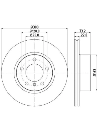 HELLA PAGID 8DD355118-041 | Fren Diski Ön (BMW F20-F30-F32) Hava Kanallı | 2 Adet