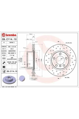 BREMBO 09.C114.1X | Fren Diski Ön Hava Kanallı Delikli (BMW F20-F30-F32) | 2 Adet