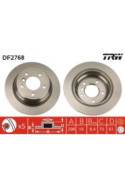 TRW DF2768 | BMW E39 Arka Fren Diski Dolu Takım 34211164129