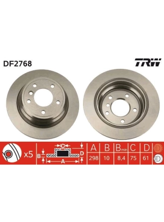 TRW DF2768 | BMW E39 Arka Fren Diski Dolu Takım 34211164129