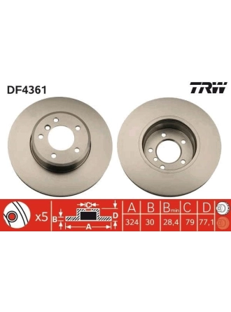 TRW DF4361 | Disk On 04-520İ-D-523İ-525İ-D-530İ-D (E60-E61) | 1 Adet