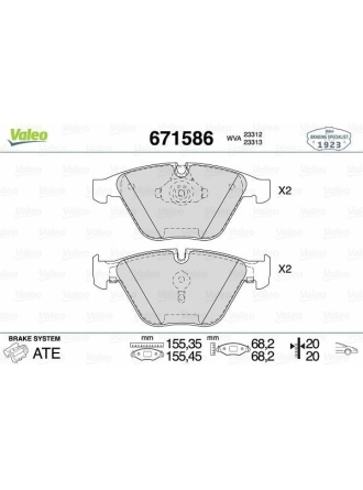 VALEO 671586 | Fren Balata Ön 03-10 3-Seri (E90) 5-Seri (E60) 7-Seri (E65-E66)