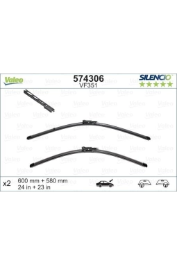 VALEO 574306 | Silgi Süpürgesi Tk 60 + 58Cm 02-BMW 5S-E60 F.Blade *E.F.U**