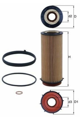 MAHLE OX560D | Yağ Filtresi 09-3-Seri (E90-E91-E92) 5-Seri (F07-F10-F11) 7-Seri (F01-F02-F03-F04) X5