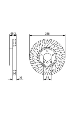 BOSCH 0986479W19 | Disk Ön Sol (Ad) 10-5-Seri (F07-F10-F11) 7-Seri (F01-F02-F03-F04) Kaplamalı | 1 Adet