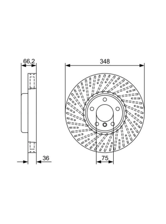 BOSCH 0986479W19 | Disk Ön Sol (Ad) 10-5-Seri (F07-F10-F11) 7-Seri (F01-F02-F03-F04) Kaplamalı | 1 Adet