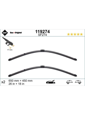 VALEO 119274 | Silgi Süpürgesi Tk 65 + 45Cm 10-BMW.5S-7S