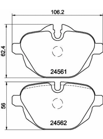 HELLA PAGİD 8DB355013-921 | Fren Balatası Arka (BMW F10-25 G11-30) 2456101