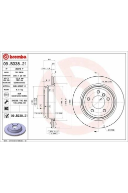 BREMBO 09.B338.21 | Fren Diski Arka Kaplamalı BMW E87-E90 320-325-328 2004-2011 | 2 Adet