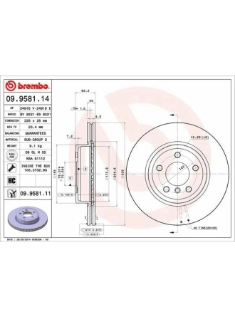 BREMBO 09.9581.11 | Fren Diski E-83 Ön Tek