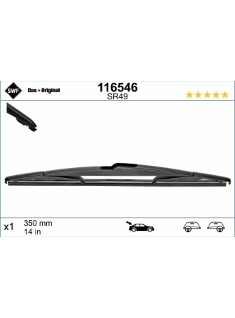 VALEO 116546 | Silecek Arka (X1) 350mm Kangoo Laguna III Megane III X3 C4 Focus P206 P406 (Swf)