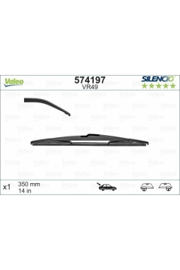 VALEO 574197 | Silecek Süpürgesi Arka Vm49 350mm (Renault Kangoo II Megane III Ford Focus II Citroen C4)