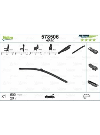 VALEO 578506 | Silgi Süpürgesi Tek 50Cm Klasık Multı-Clıp Muz First