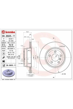 BREMBO 09.9925.11 | Fren Diski E-70 / 71 Arka Tek | 2 Adet