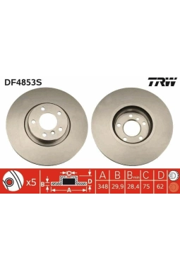 TRW DF4853S | Fren Diski Ön (348mm) BMW X5 E70 X6 E71