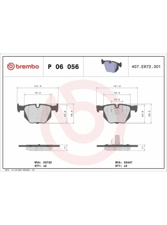 BREMBO P06056 | Fren Balatası Arka BMW X5-X6 / E70-E71-F15-F16