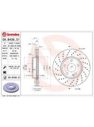 BREMBO 09.B436.51 | Fren Diski 176 / 246 / 117 / 156 Ön Amg Tek | 2 Adet