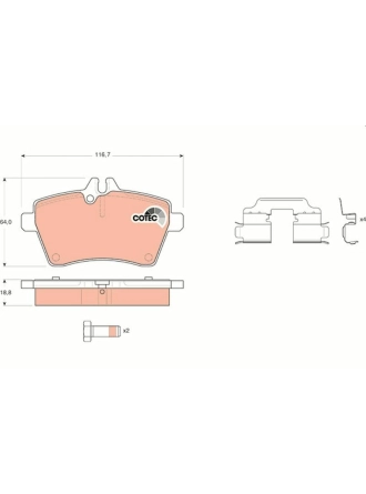TRW GDB1629 | Fren Balata Ön A Serisi W169 A150 A160 A170 A180 A200 B Serisi W245 B150 B160 B170 B180