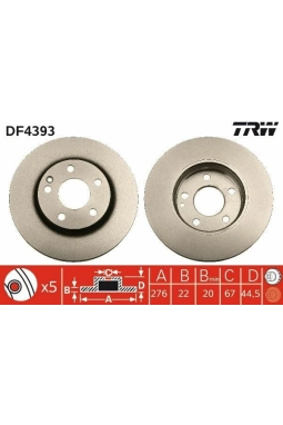TRW DF4393 | Disk On 05-13 A-Seri (W169) B-Seri (W245) | 1 Adet