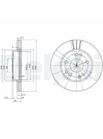 DELPHI BG2397 | Fren Diski 201-2.3 / 2.6 Ön Havalı Takım