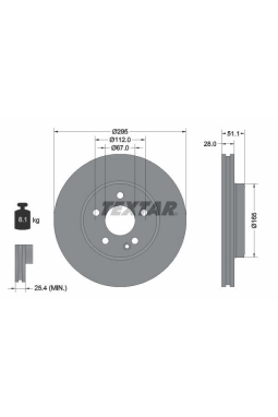 TEXTAR 92254803 | Fren Diski 176 / 246 / 117 / 156 Ön 4 Matic | 2 Adet