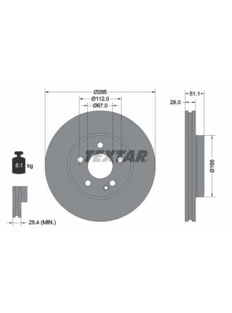 TEXTAR 92254803 | Fren Diski 176 / 246 / 117 / 156 Ön 4 Matic | 2 Adet