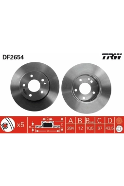 TRW DF2654 | Fren Diski Ön (Havalandırmasız) C-Class W202 93-00