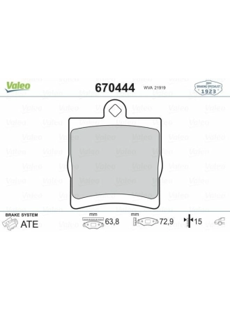 VALEO 670444 | Fren Balata Arka 01-07 C-Seri (W203)