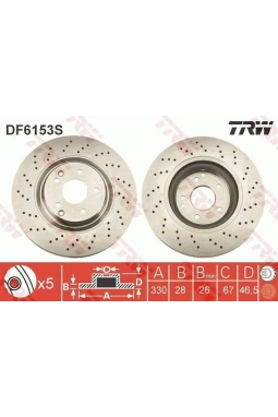 TRW DF6153S | Fren Diski Ön (Amg) W203 02-07 S203 02-07 C209 02-09 R171 04-11