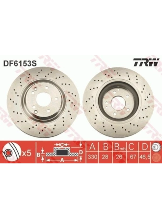 TRW DF6153S | Fren Diski Ön (Amg) W203 02-07 S203 02-07 C209 02-09 R171 04-11