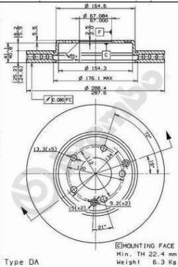 BREMBO 09.8411.10 | Fren Diski Ön (Mercedes W203-W209-W210 C180-C200 / E200) | 2 Adet