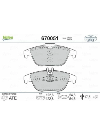 VALEO 670051 | Fren Balata Arka 07-C.S-C180-C200-C280-C320-C350