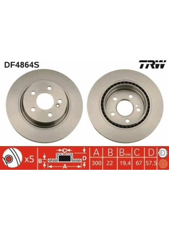 TRW DF4864S | Disk On (Ad) 07-17 C Seri (W204-C204-S204)-E Seri (A207-C207) (Kutu Fıyat Tek) | 2 Adet