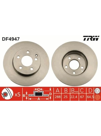 TRW DF4947 | Fren Diski (Mercedes W204 On C180-C200) Takım