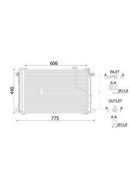 MAHLE AC786000S | Klima Radyatörü (Kondenser) 07-C-Seri (W204-S204) E-Seri (W212-S212)