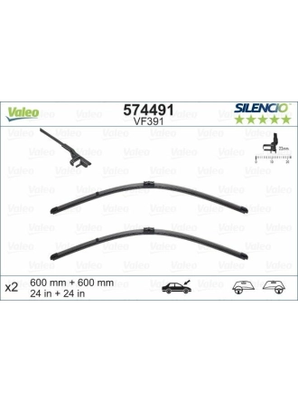 VALEO 574491 | Silgi Süpürgesi Tk 60 + 60Cm T.Prt T5 Flat Blade