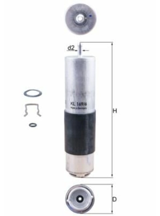 MAHLE KL169-6D | Mazot Filtresi 15-C-Seri (W205-S205)